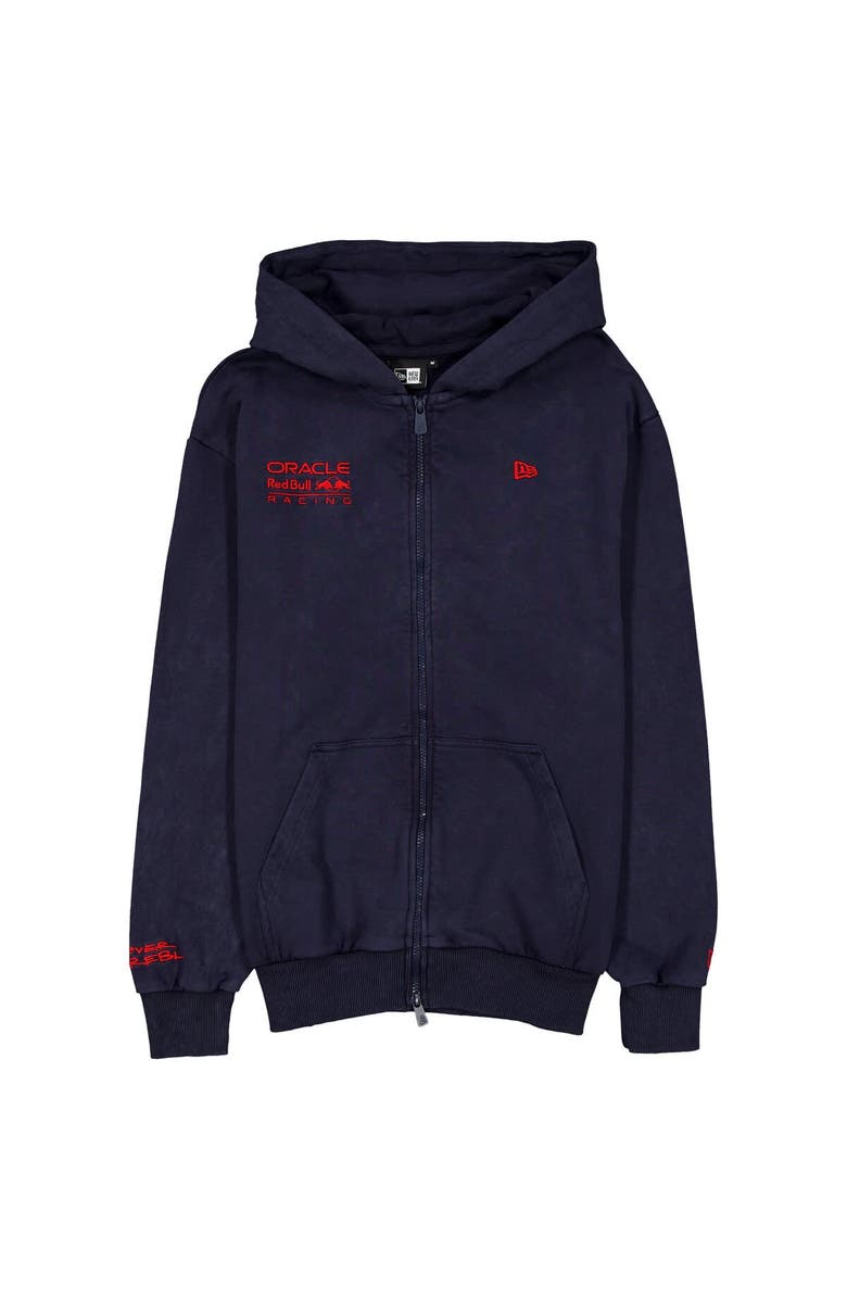 New Era Men's New Era  Navy Red Bull Racing Oversized Full-Zip Hoodie, Alternate, color, 