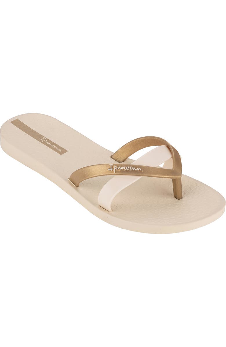 Ipanema 'Kirei Silk' Flip Flop, Main, color, Beige/ Gold