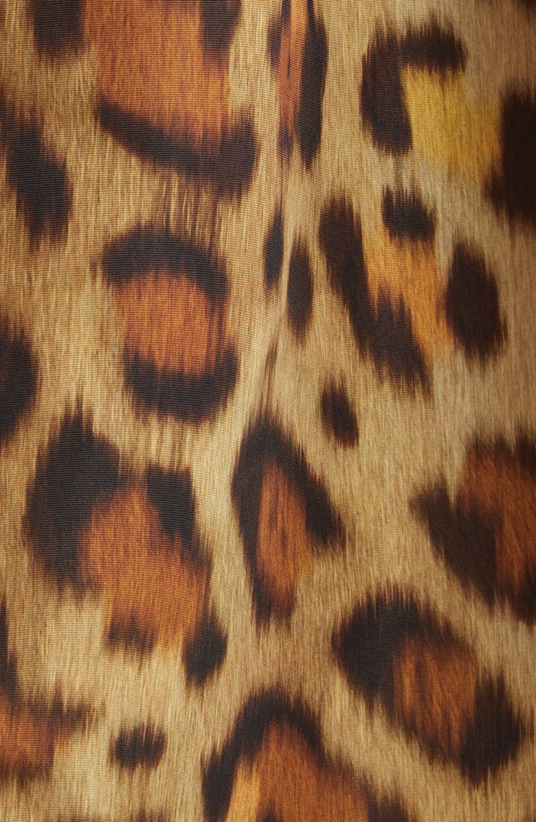 Oscar de la Renta Jaguar Print Faille Midi Skirt, Alternate, color,