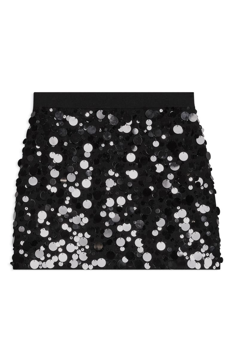 Helmut Lang Paillette Wool Miniskirt, Alternate, color, Black