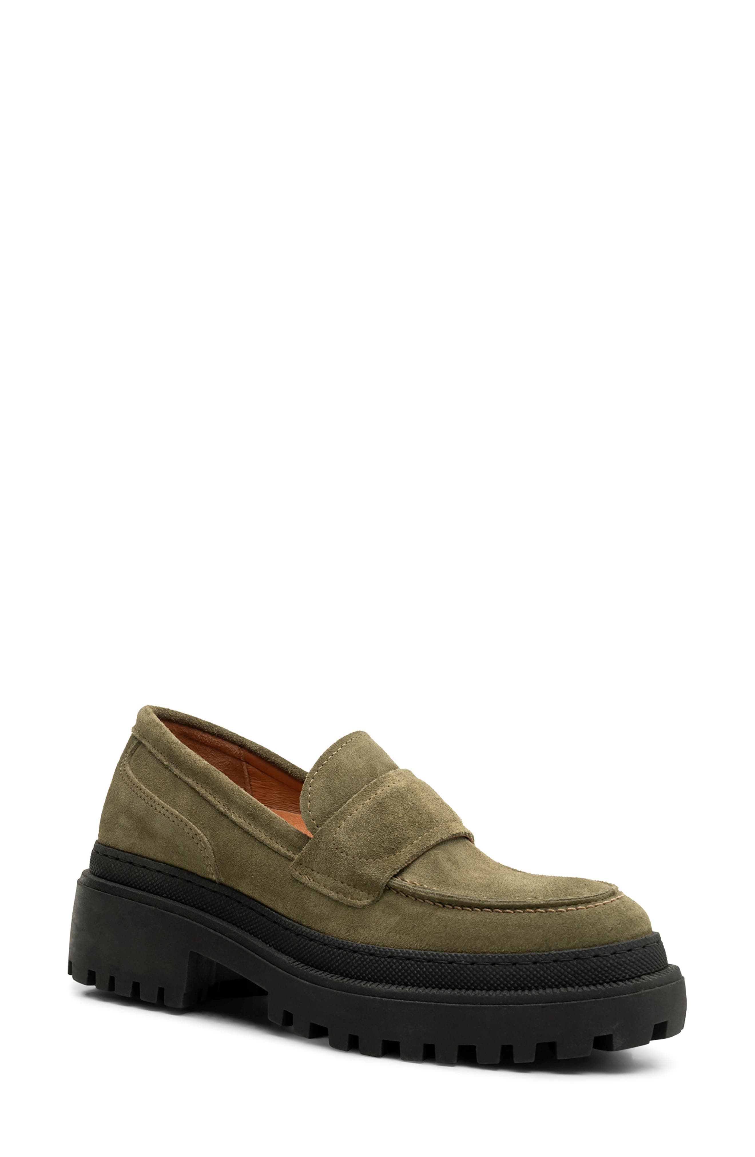 Iona Suede Saddle Loafer, Main, color, 916 ALGAE