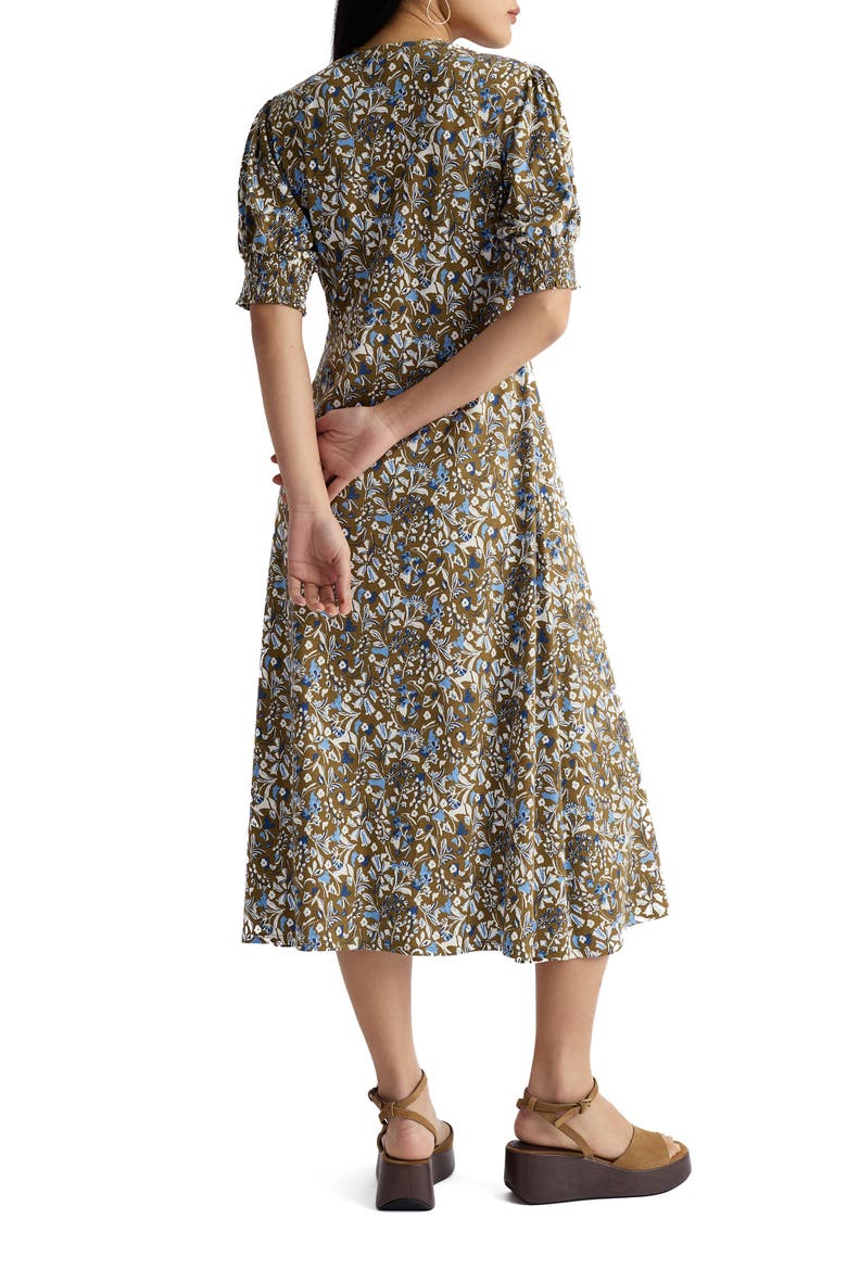 Fenil Floral Midi Dress, Alternate, color, WOODLAND FLORAL SEAGRASS