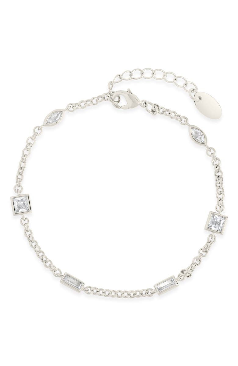 Sterling Forever Zavanni Cubic Zirconia Bracelet, Main, color, 