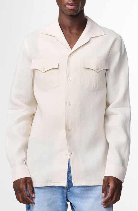 NN07 Pax 5708 Long Sleeve Linen Camp Shirt