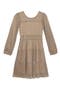 Kids' Plissé Long Sleeve Dress