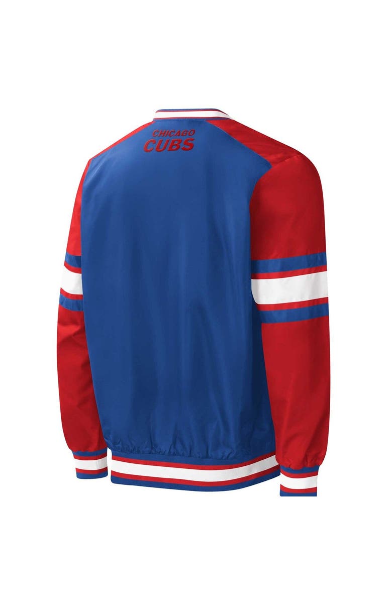 STARTER Men's Starter Royal Chicago Cubs Yardline V-Neck Pullover Windbreaker, Alternate, color, Royal