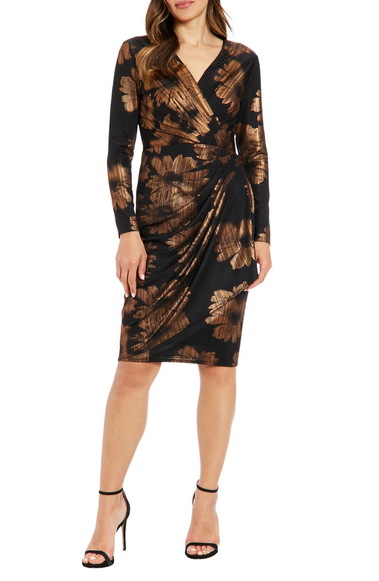 London Times Long Sleeve Sheath Dress, Main, color, 