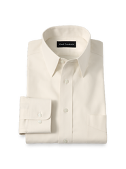 Paul Fredrick Non-iron Cotton Pinpoint Solid Point Collar Dress Shirt