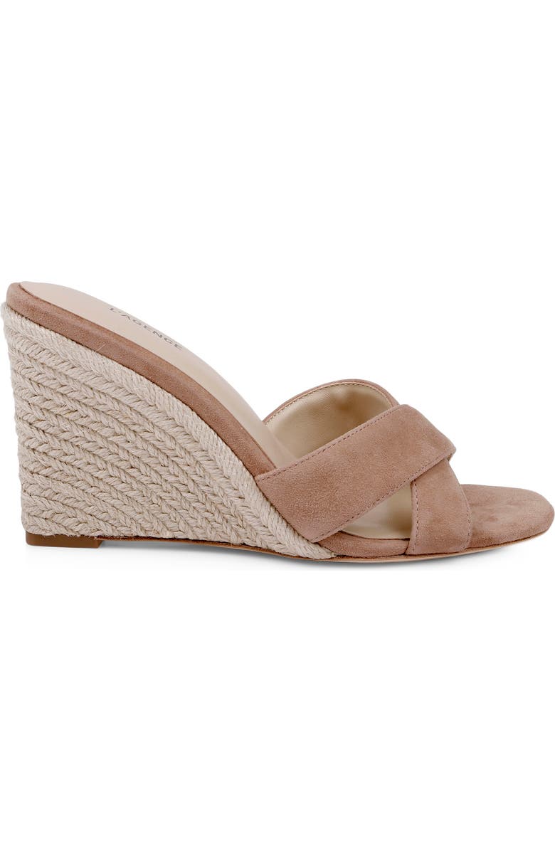 L'AGENCE Rosaline Espadrille Wedge Slide Sandal, Alternate, color, Cappuccino Suede