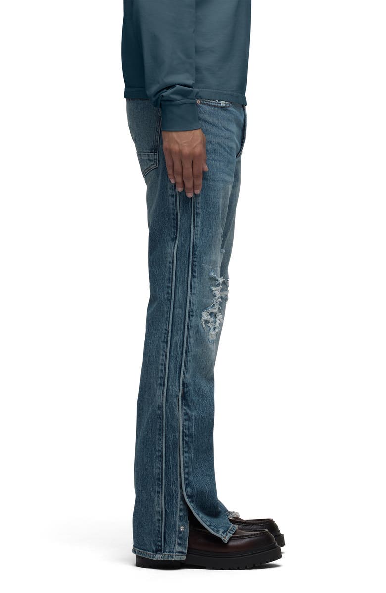 Hudson Jeans Walker Track Distressed Flared Jeans, Alternate, color, Riverside