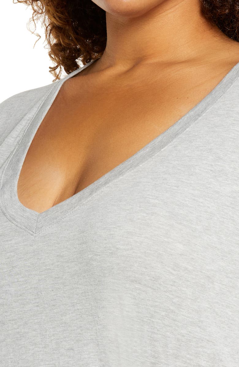 Good American Cotton V-Neck T-Shirt, Alternate, color,