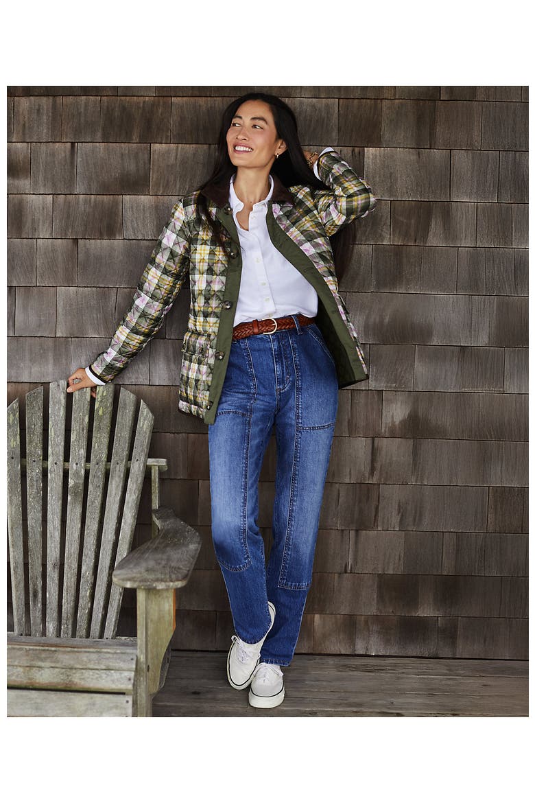 Soft Denim High Rise Rail Straight Leg Utility Jeans, Alternate, color, Indigo Tide Blue