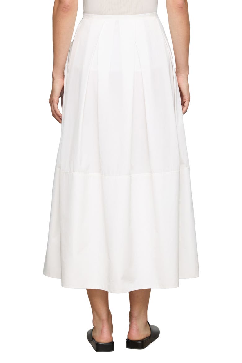 Organic Cotton Poplin A-Line Midi Skirt, Alternate, color, WHITE