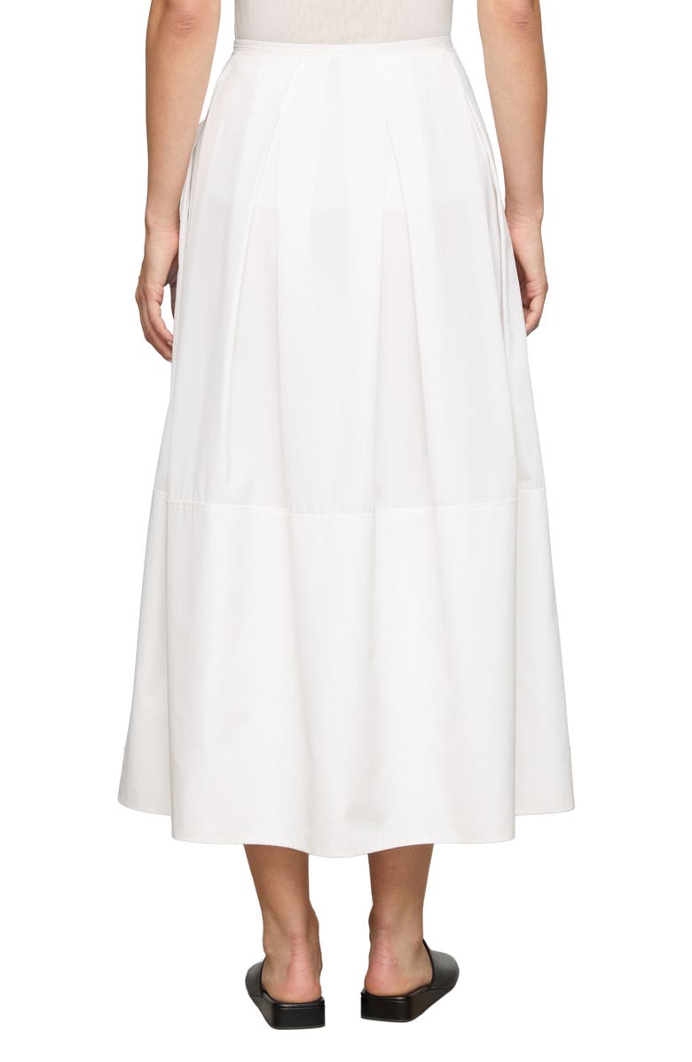 Lafayette 148 New York Organic Cotton Poplin A-Line Midi Skirt, Alternate, color, White