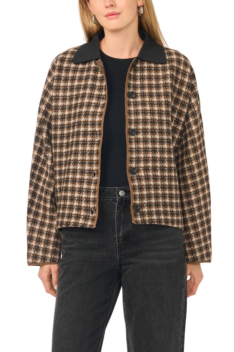 Button Front Sweater Jacket, Alternate, color, MEDIUM HEATHER GREY