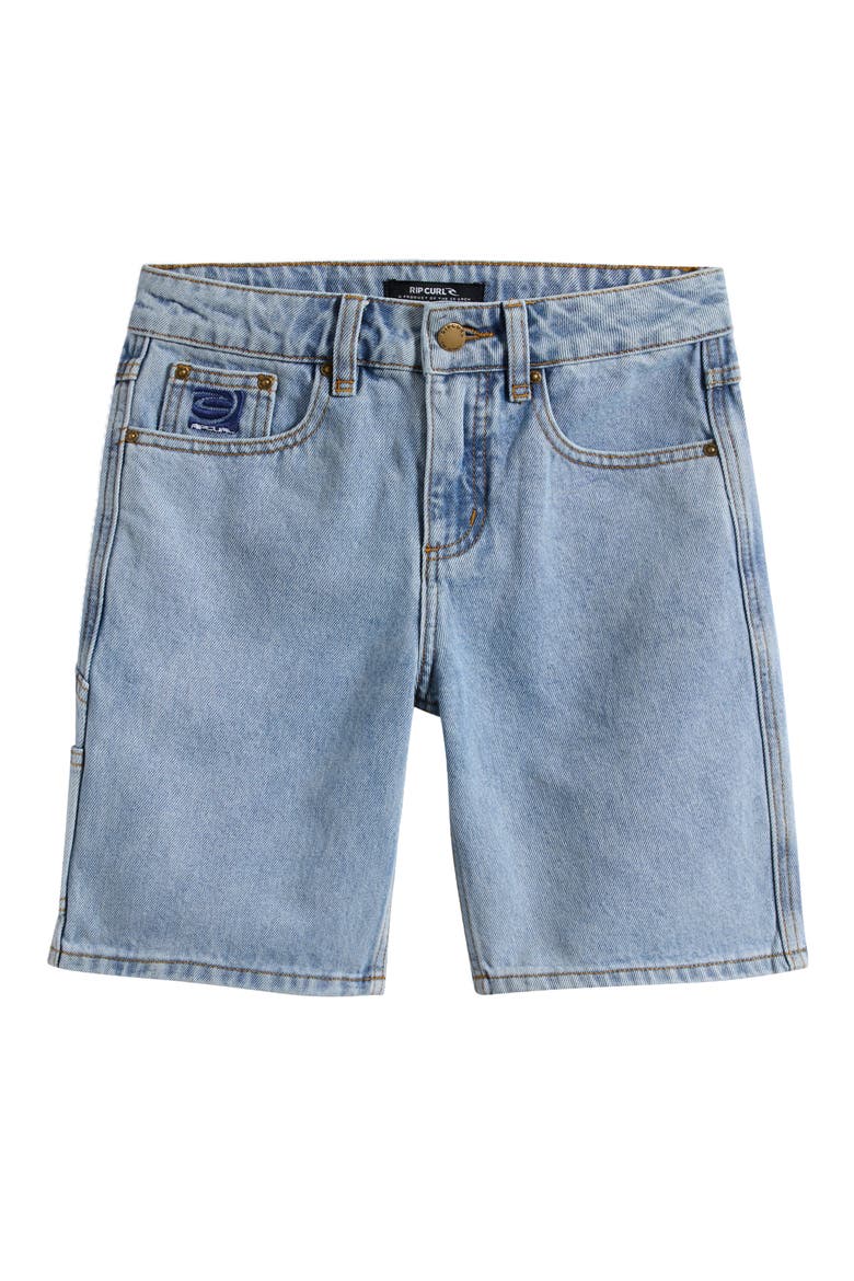 Kids' Hyped Up Denim Carpenter Shorts, Main, color, WASHED BLUE