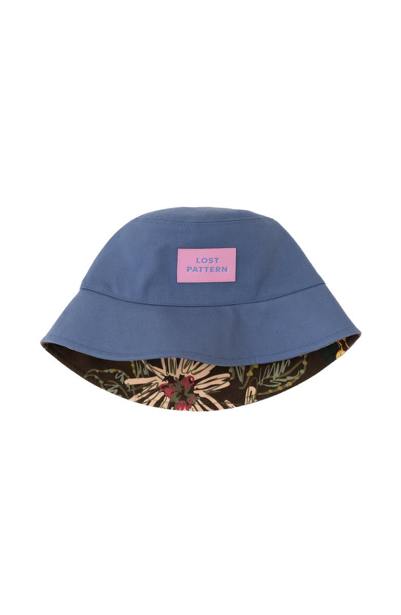 Lost Pattern "Forest" Cotton Reversible Bucket Hat, Alternate, color, Blue