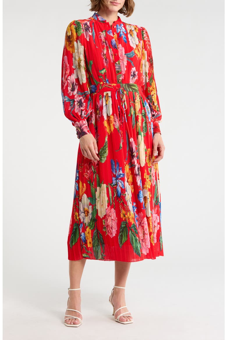 The Almada Long Sleeve Dress, Main, color, SAHARA FLORAL ON RED