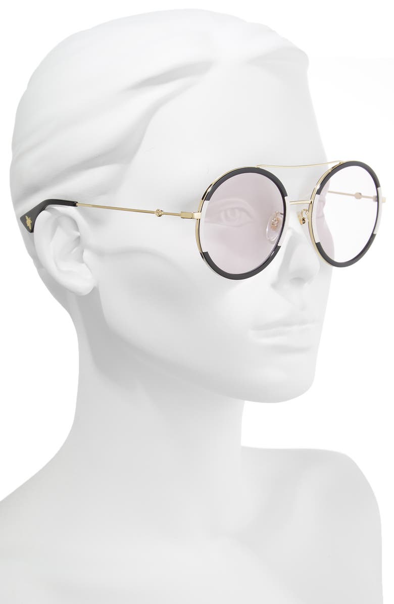 Gucci 56mm Round Sunglasses, Alternate, color, 