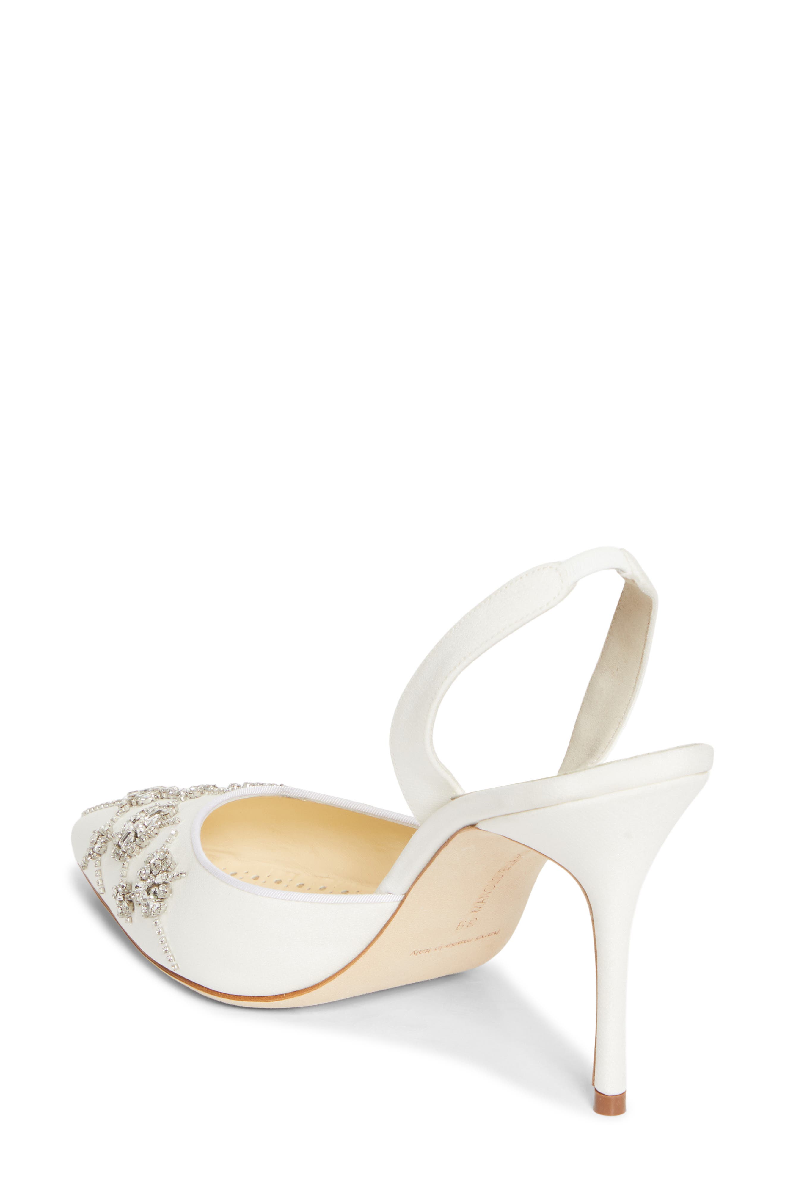 Manolo Blahnik Ralyne Embellished Slingback Pump, Alternate, color, Mcrm 1205/Yemb 943I