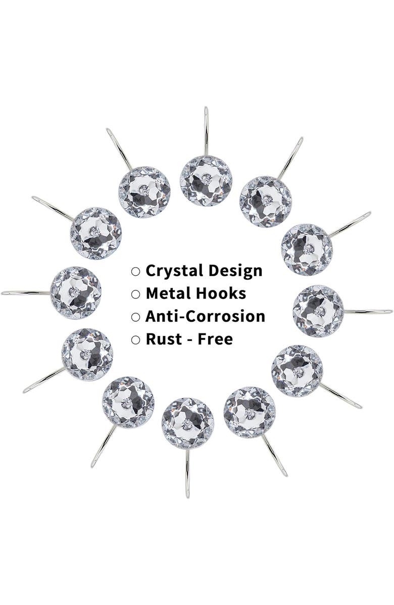 J AND V TEXTILES 12-Piece Decorative Shower Curtain Rings Set, Alternate, color, N/A