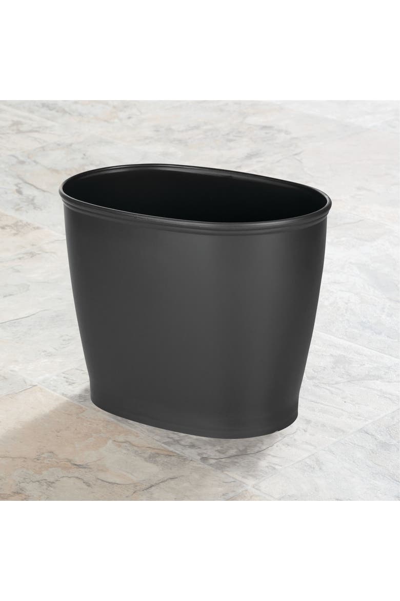 Oval 2.1 Gallon / 8 Liter Plastic Trash Can, 2-Pack, Black, Made in USA, Alternate, color, Matte Black