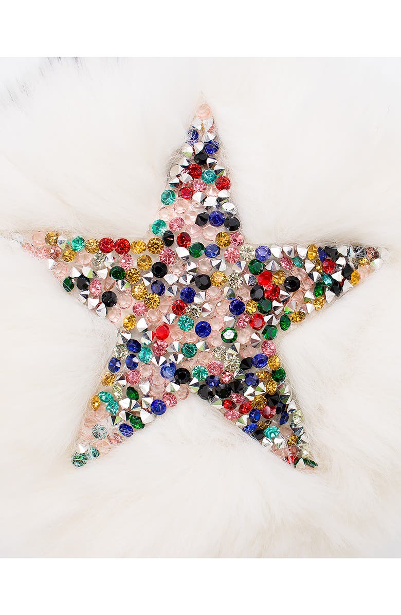 SURELL Kids' Sparkle Appliqué Faux Fur Earmuffs, Alternate, color, White/Star