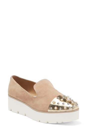 Karl Lagerfeld Paris Brinlee Platform Loafer In Latte/chmp