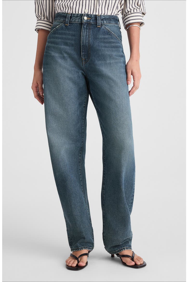 High Waist Crop Balloon Jeans, Main, color, GREENDALE WASH