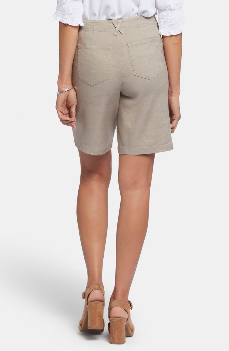 NYDJ Five-Pocket Stretch Linen Blend Bermuda Shorts, Alternate, color, Saddlewood
