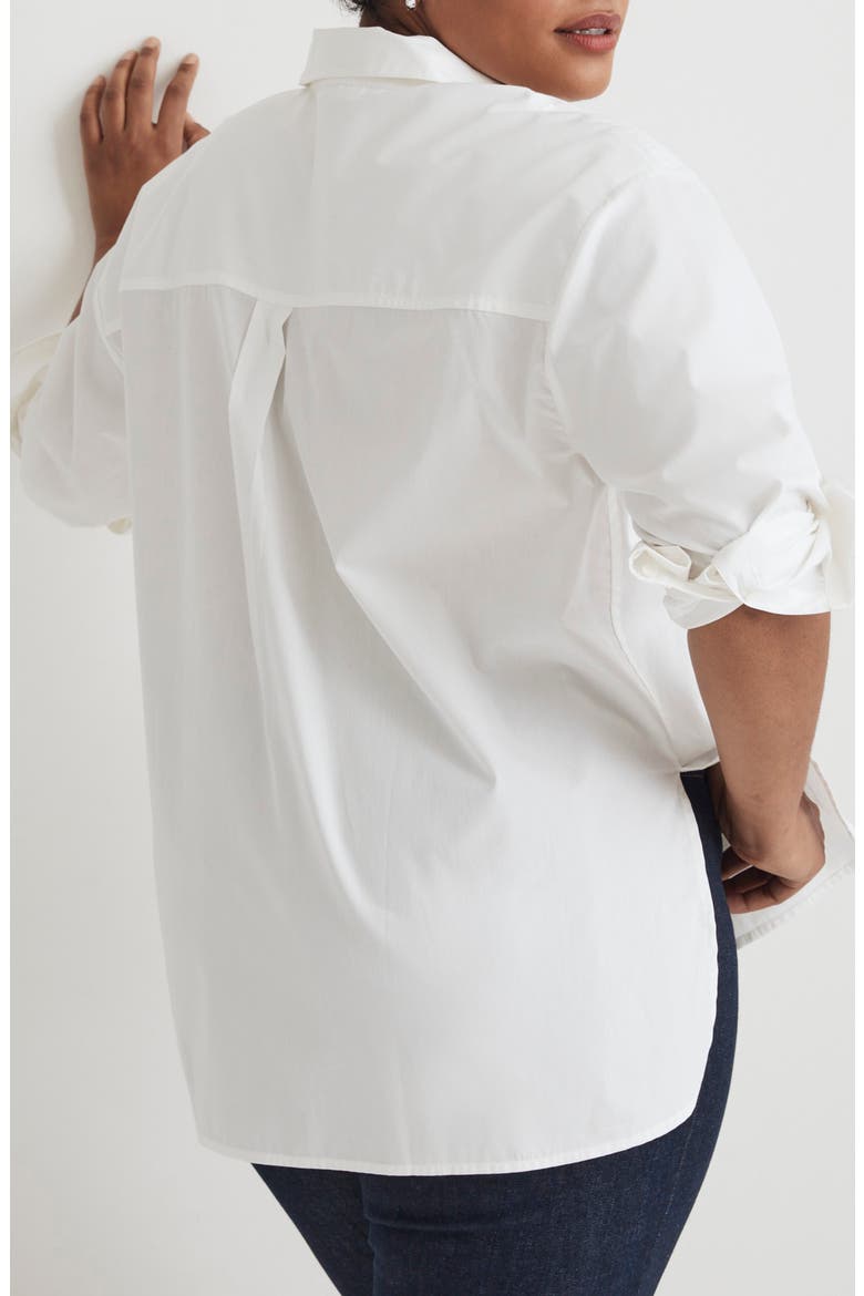 Oversize Poplin Tuxedo Shirt, Alternate, color, EYELET IVORY