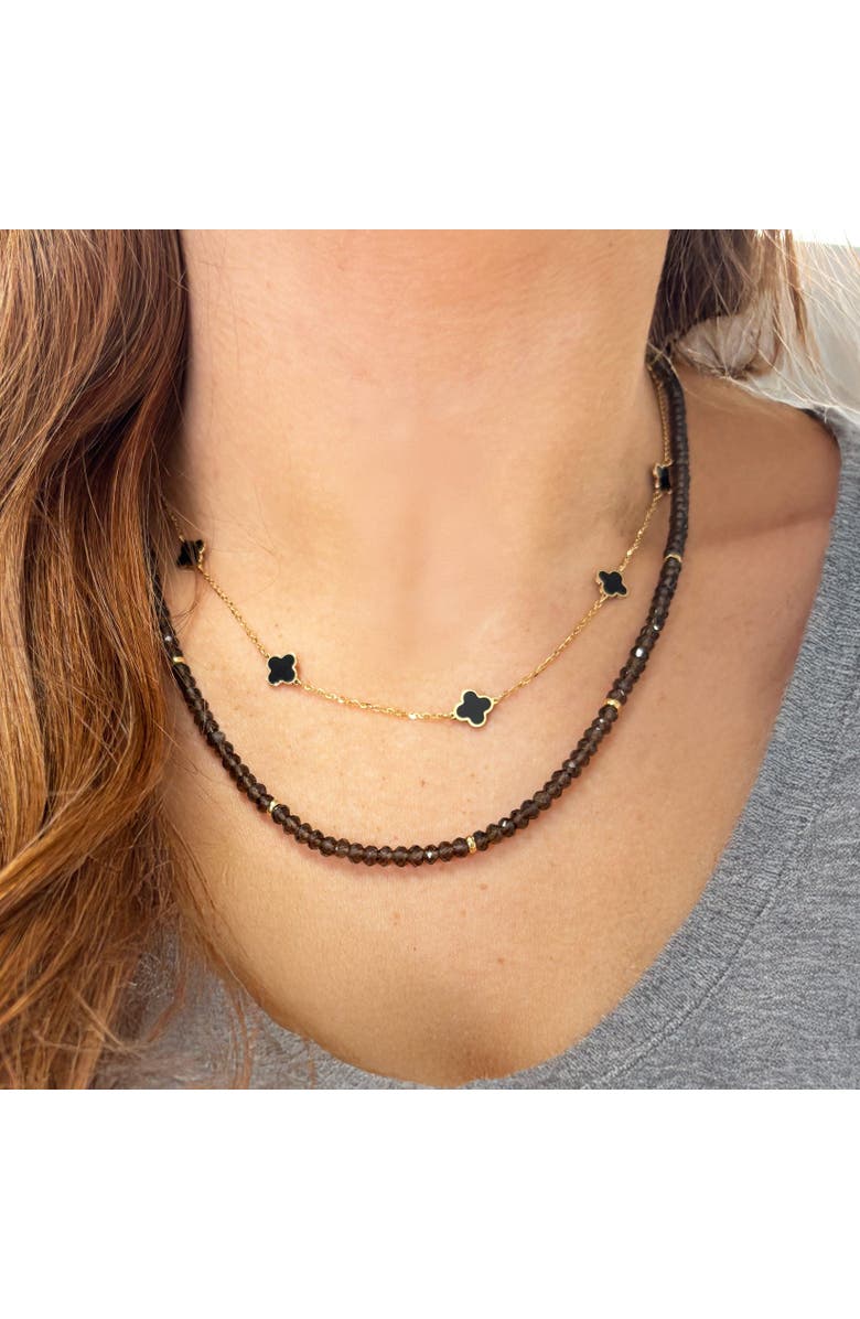 The Lovery Fine Jewelry Smoky Quartz Bead Necklace, Alternate, color, Smoky Quartz