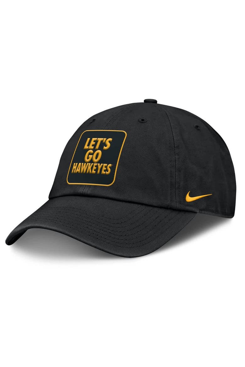 Men's Nike Black Iowa Hawkeyes Local Club Adjustable Hat, Main, color, Black