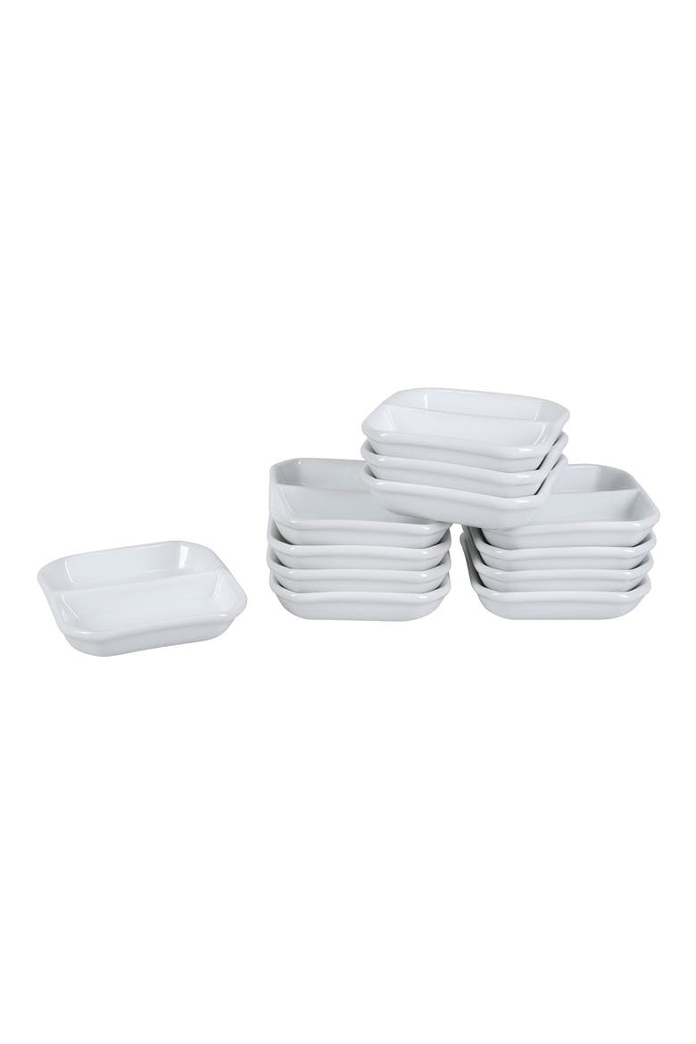 Set of 12 Asian 2-Ounce Divider Dishes, Main, color, WHITE