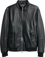 BOSS Monier Black Leather Zip Jacket
