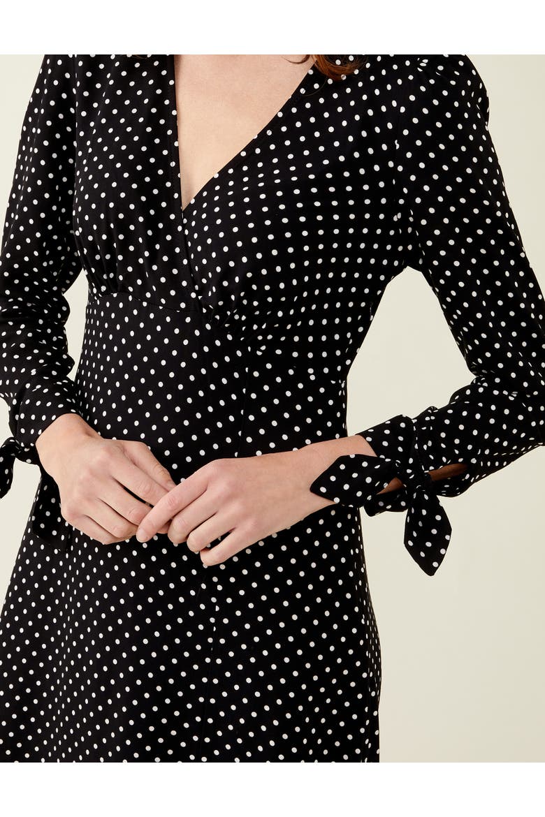 Laine Polka Dot Spot Midi Dress, Alternate, color, Black Spot