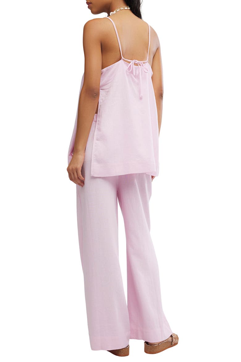Sightseer Longline Square Neck Top & Wide Leg Pants Set, Alternate, color, PINK TULLE