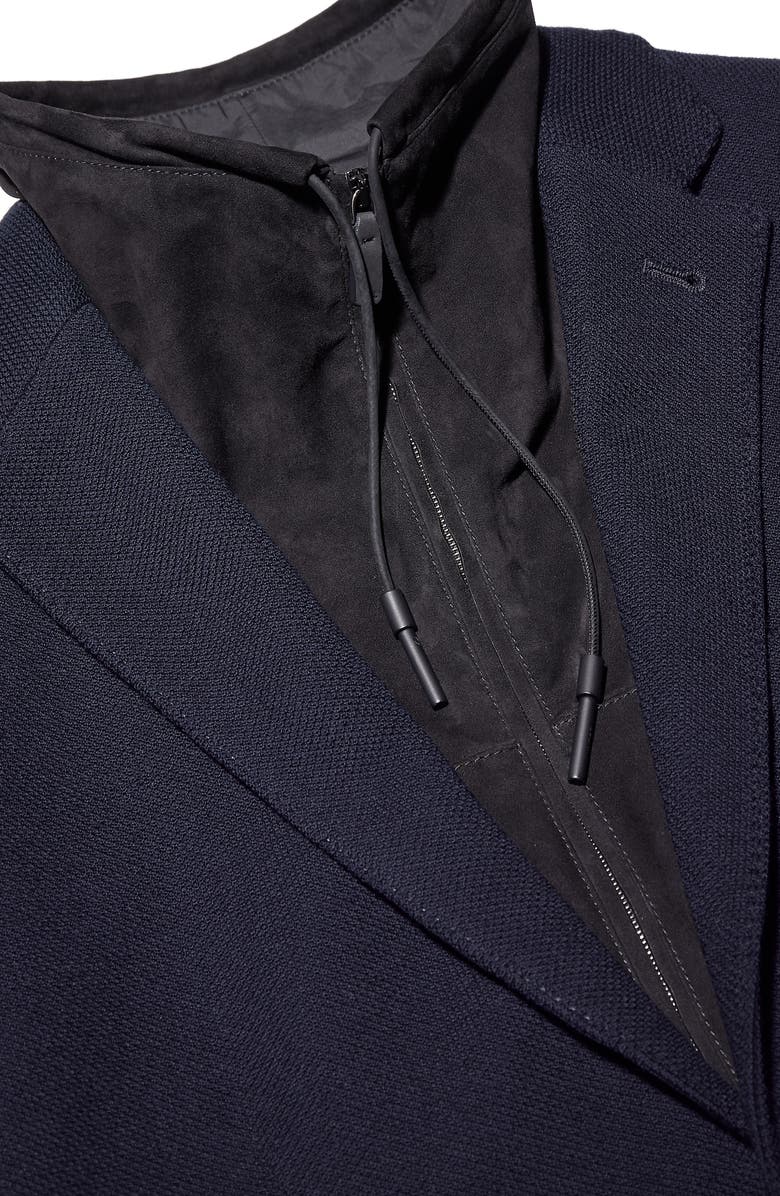ZEGNA High Performance<sup>™</sup> Jersey Jacket with Removable Suede Bib, Alternate, color, Navy