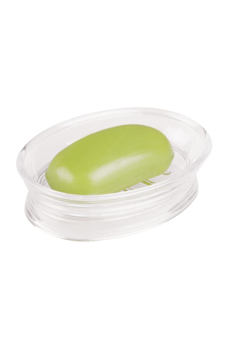 Soap Dish for Bathroom Sink - Elevated Oval Stand for Countertop - Clear, Alternate, color, Clear