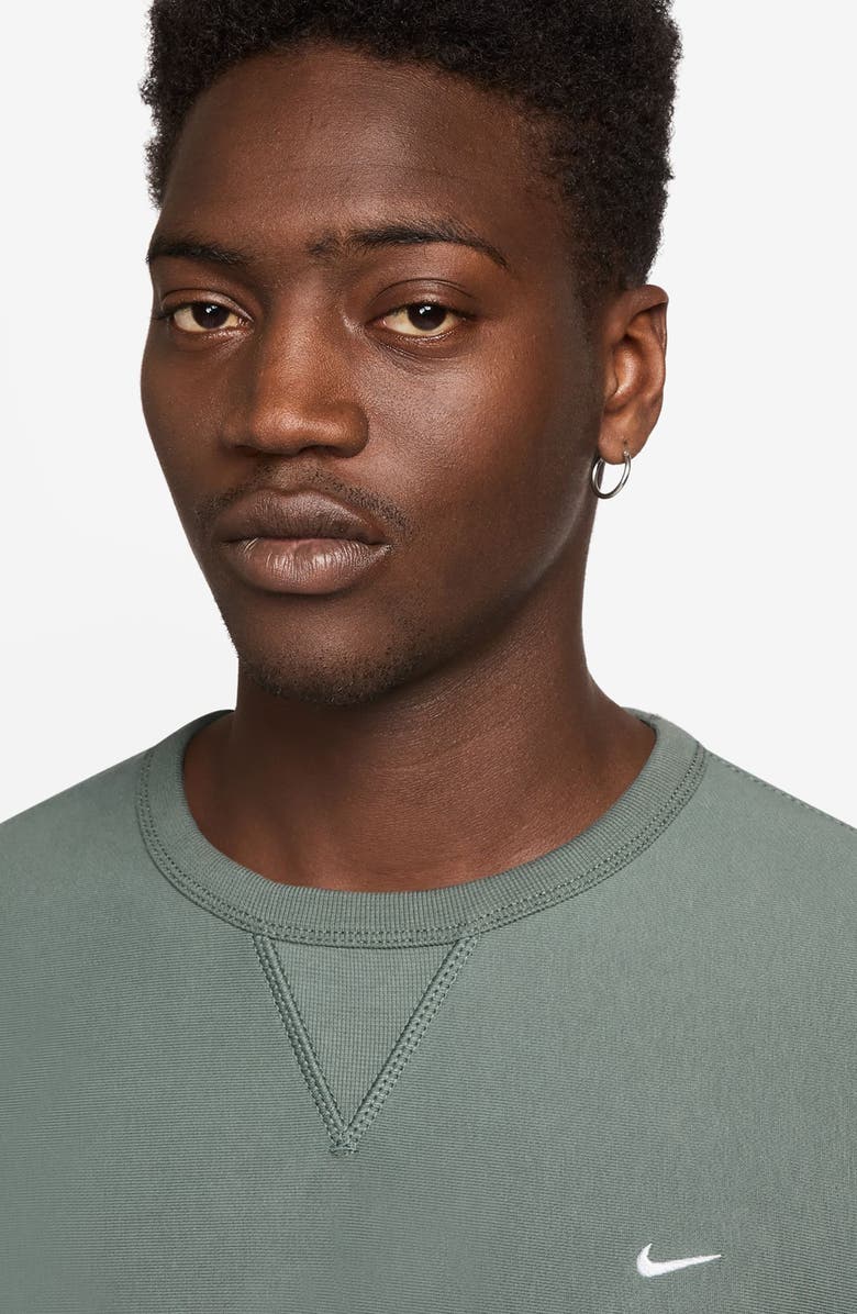 Nike Fleece Crewneck Sweatshirt, Alternate, color, Clay Green/ White