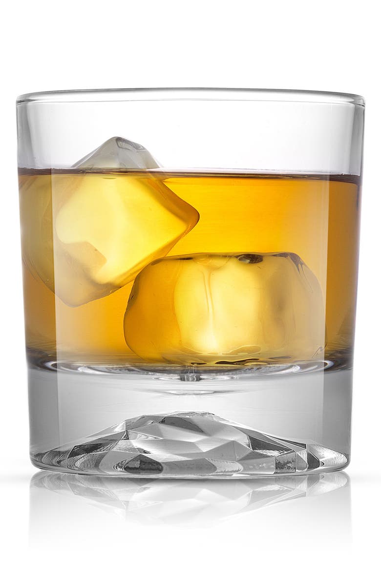 JoyJolt Set of 4 Radiant Double Old-Fashioned Mountain Whiskey Glasses, Alternate, color, Clear