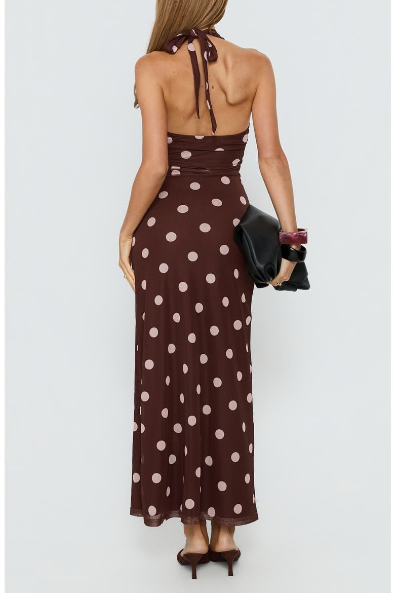 Saviana Halter Ruched Maxi Dress, Alternate, color, CHOCOLATE