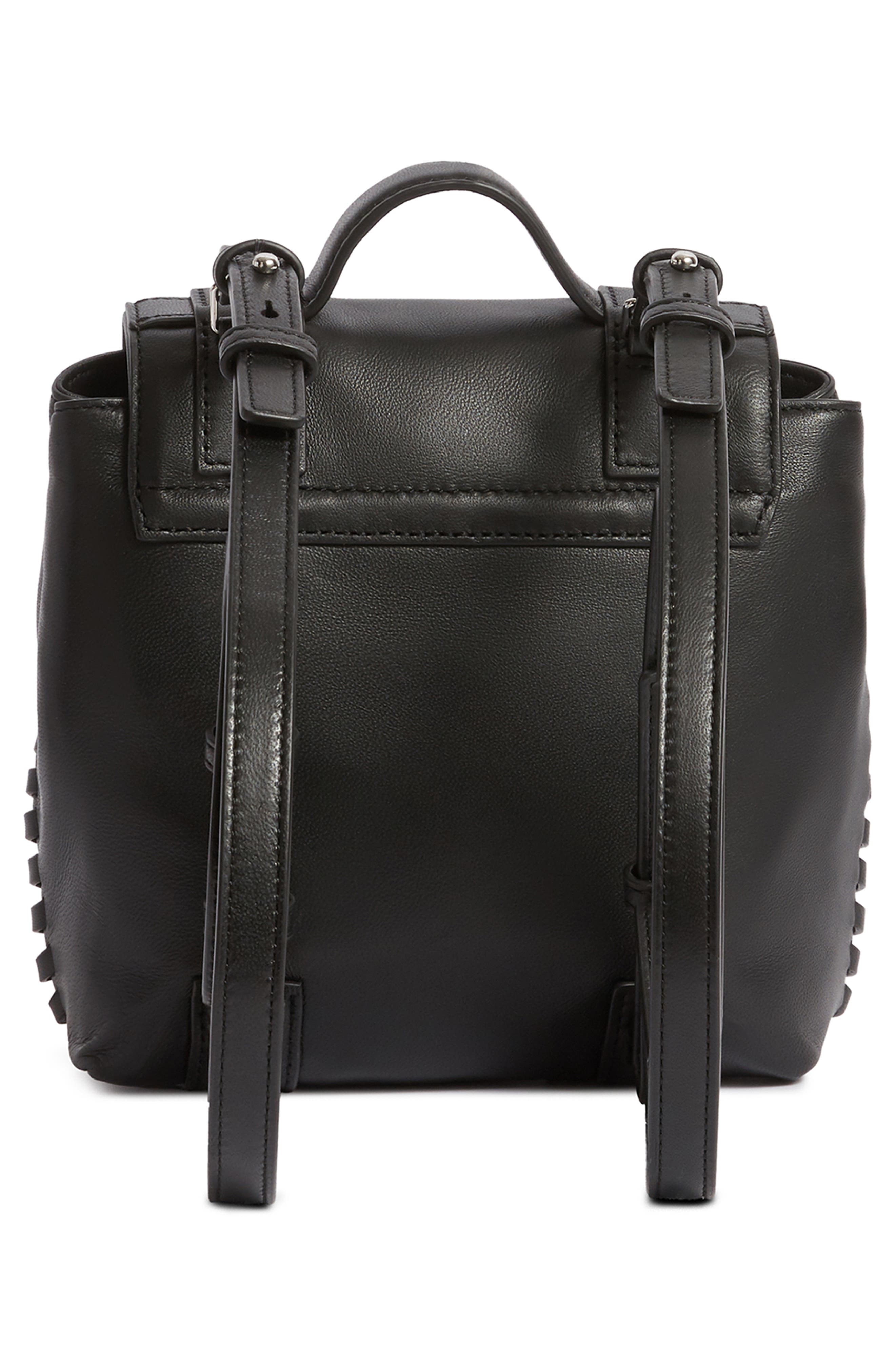AllSaints Fin Mini Leather Convertible Backpack, Alternate, color, 