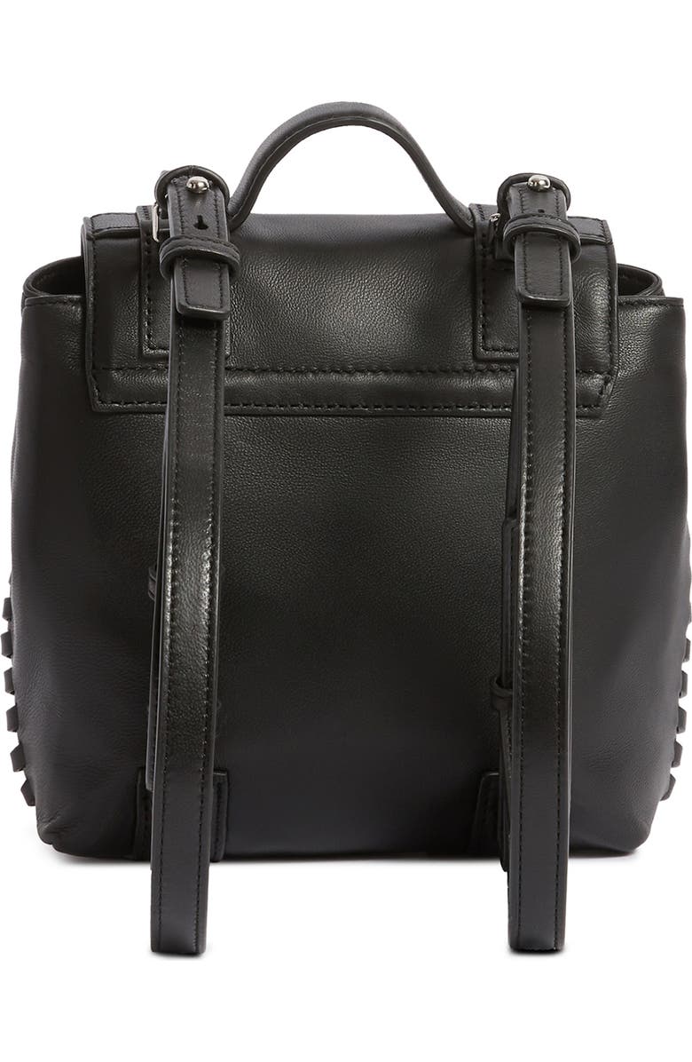 AllSaints Fin Mini Leather Convertible Backpack, Alternate, color,