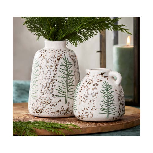 Tag Small Pine Tree Decorative Ceramic Vase For Christmas In Multi