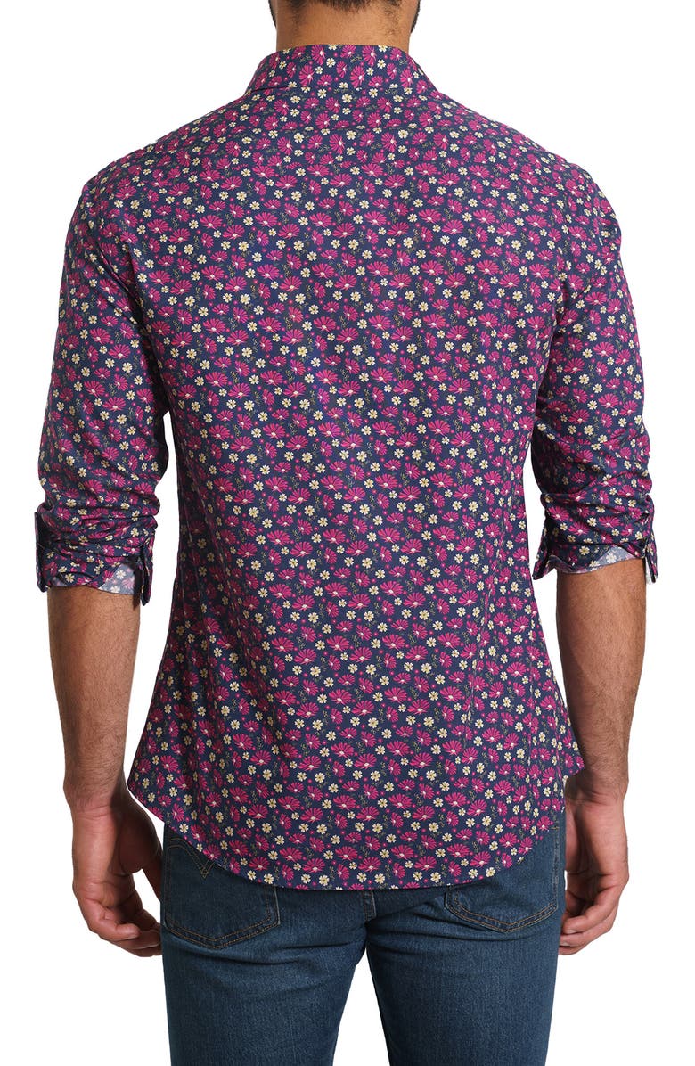Jared Lang Trim Fit Floral Button-Up Shirt, Alternate, color, Floral