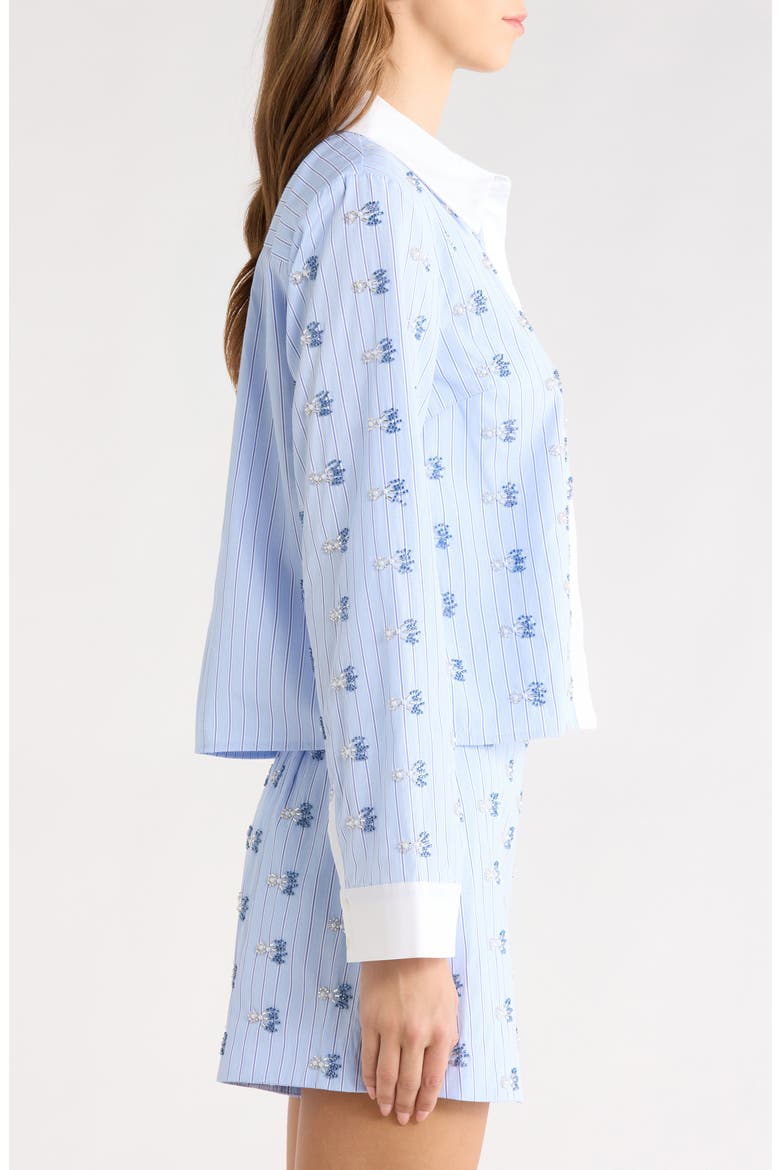 Sabine Beaded Stripe Shirt, Alternate, color, BLUE WHITE