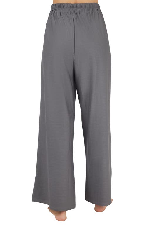 90 Degree By Reflex Fifth Ave Wide Leg Stretch Denim Pants In Charcoal