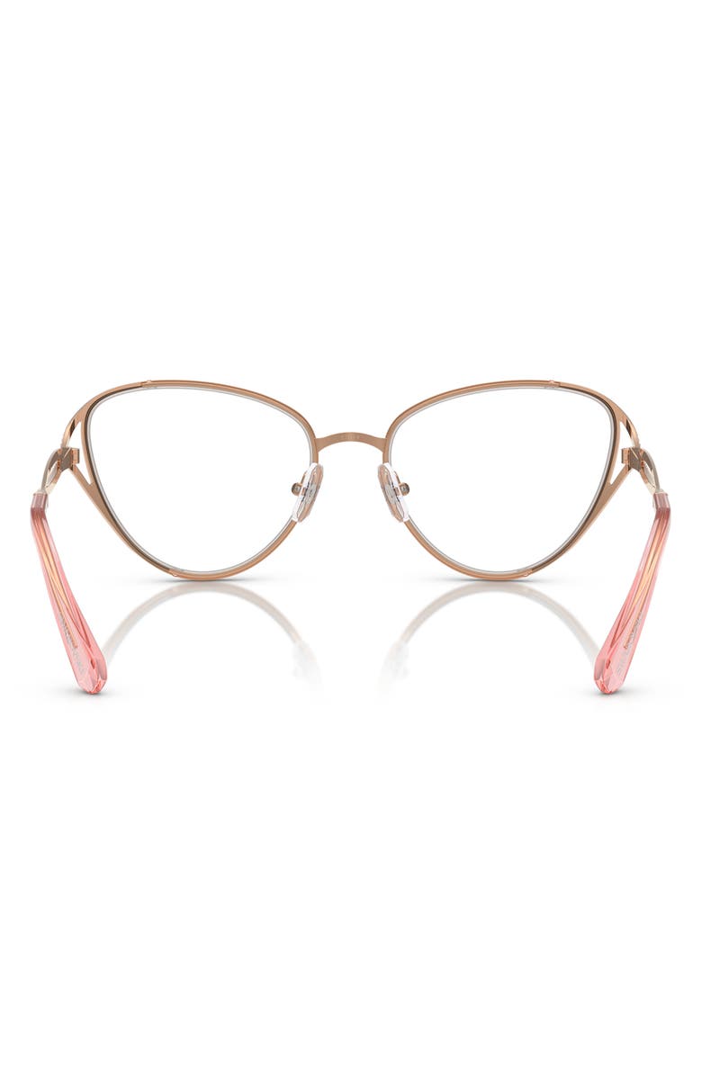 Swarovski 57mm Cat Eye Optical Glasses, Alternate, color, Rose Gold