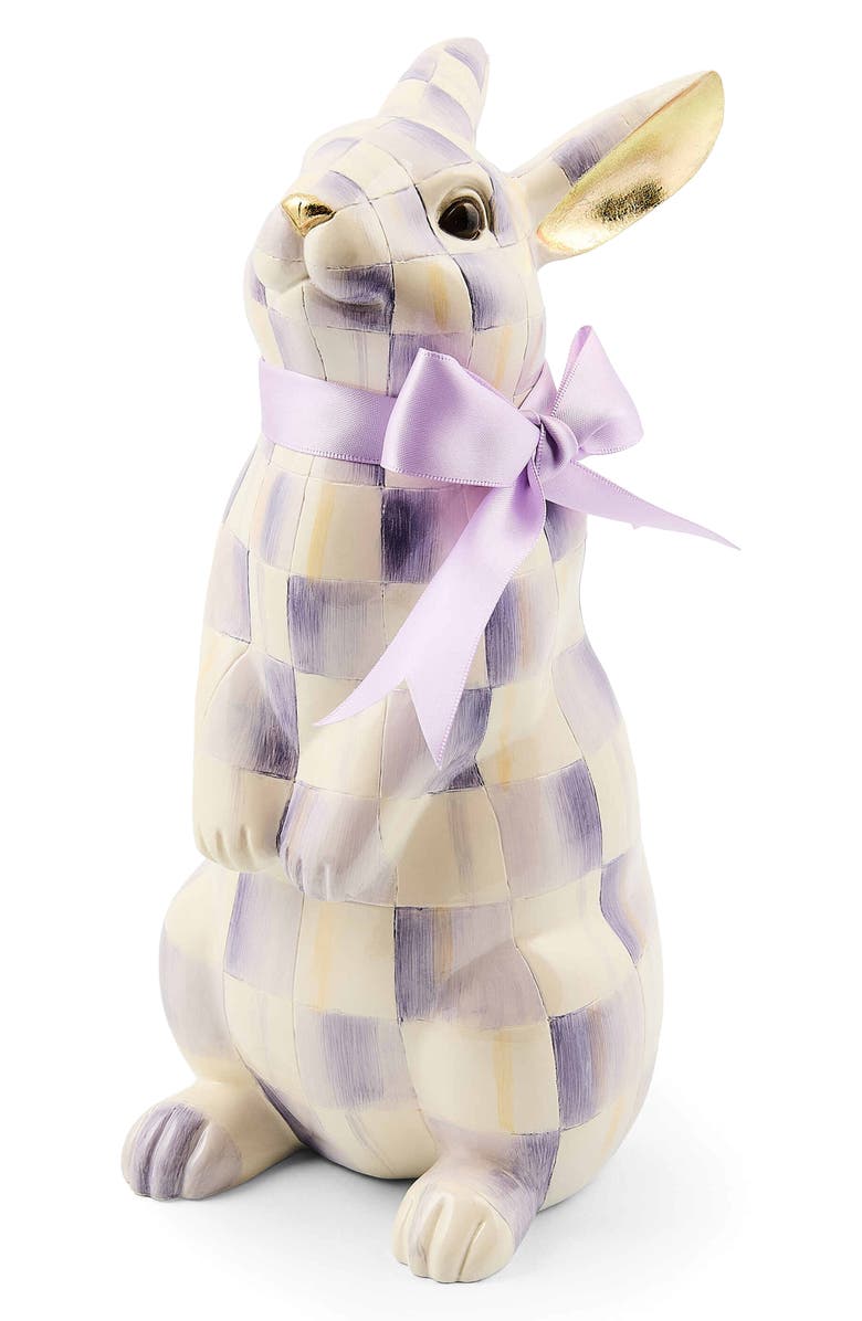 MACKENZIE CHILDS Violet Check Standing Bunny, Main, color, Purple